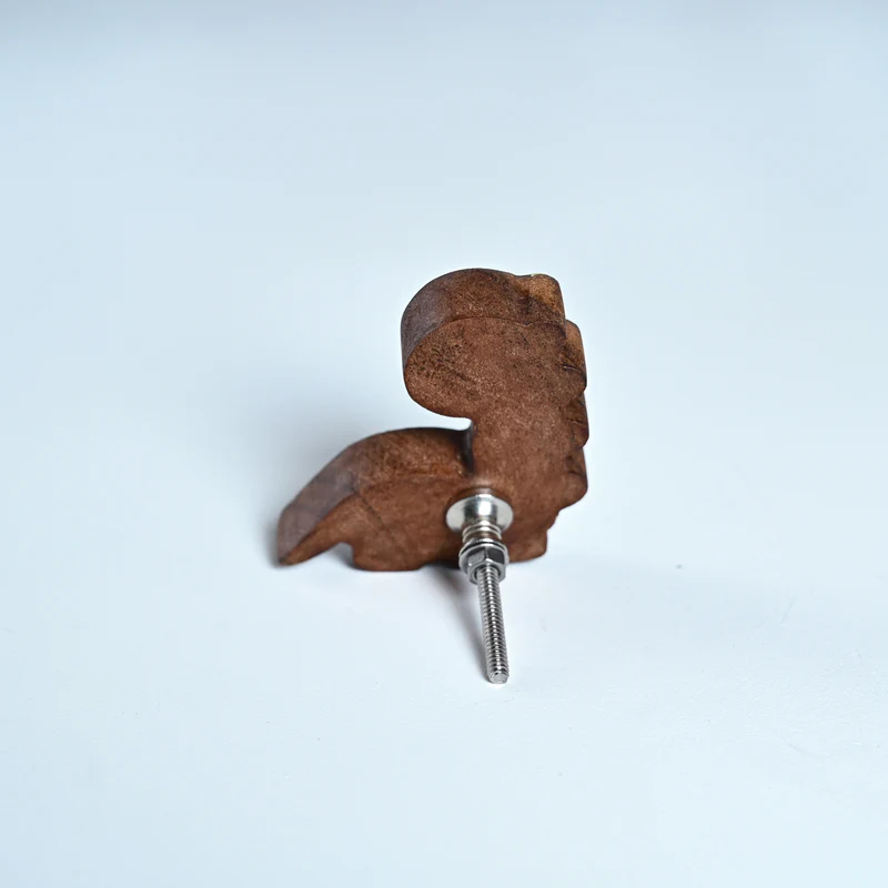 Handmade Acacia Wood Dinosaur Kids Furniture Knob